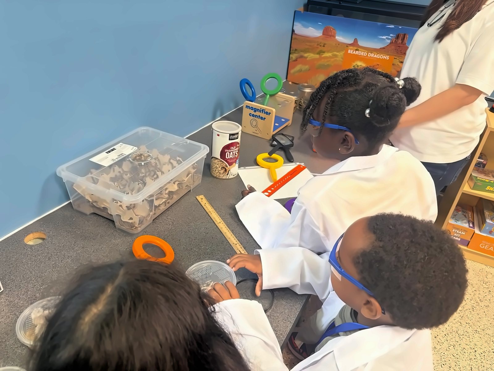 SWREA students working together at the science table